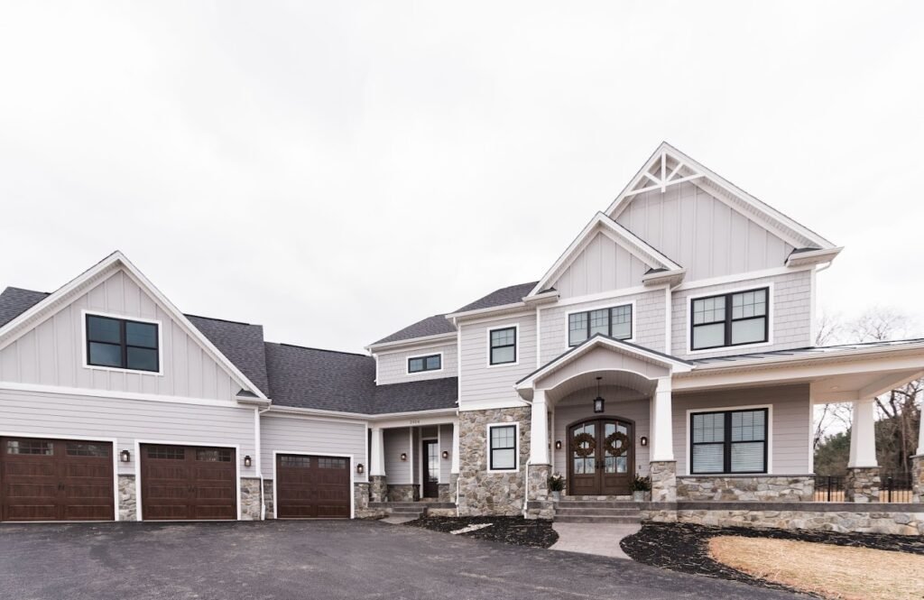 Exterior view of a Battaglia West custom home in Western Maryland, showcasing premium craftsmanship, luxury design, and timeless architectural details.