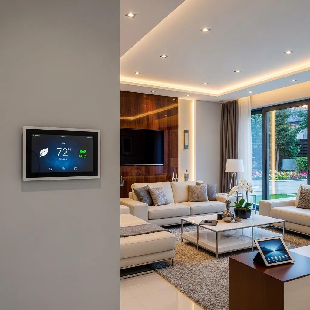 Interior of a Maryland luxury home highlighting smart technology and refined finishes